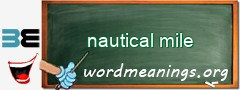 WordMeaning blackboard for nautical mile